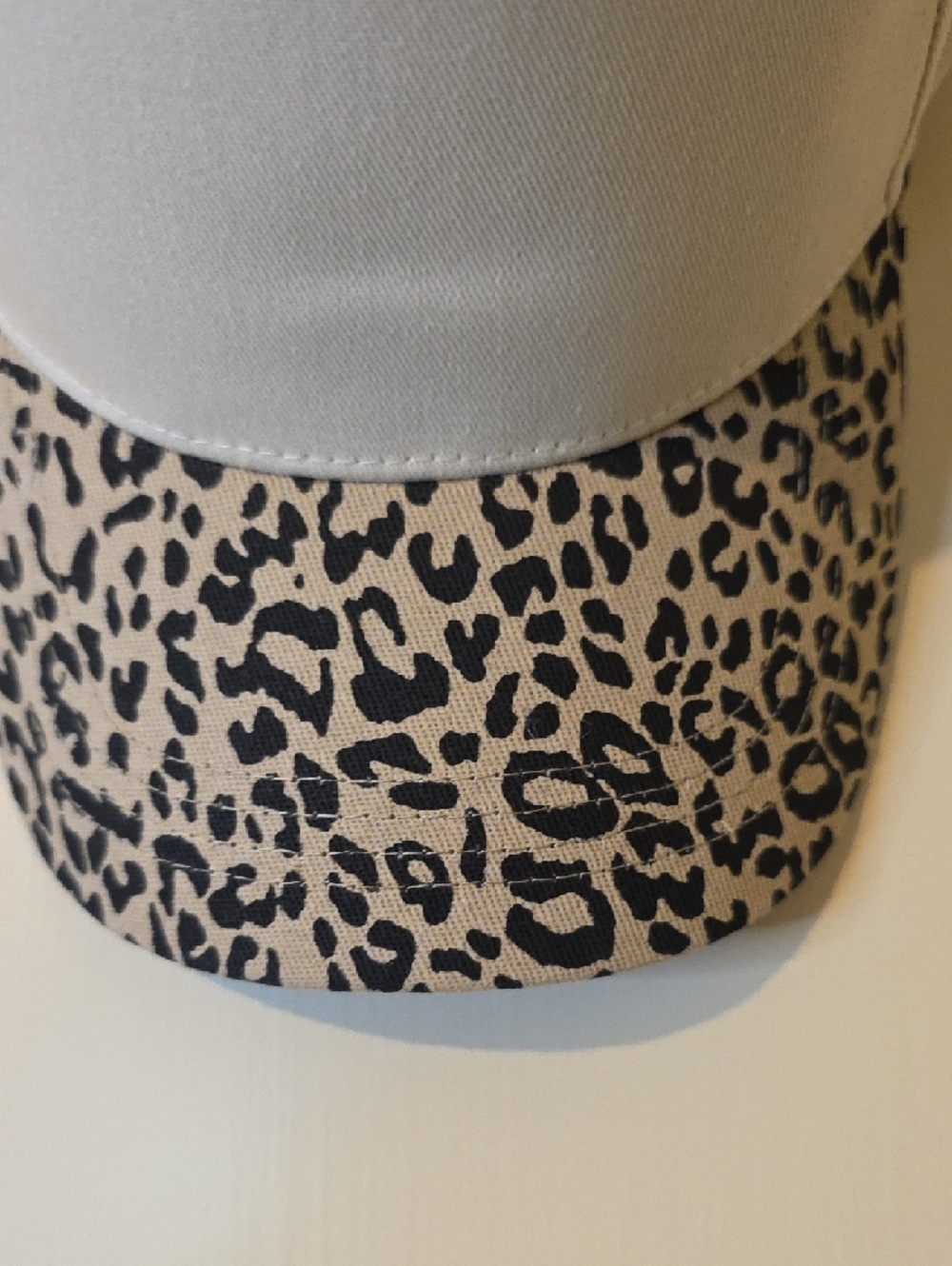 David and Young Cream Baseball Cap with Leopard Print Brim - Picture 3 of 6